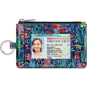 Zip ID Case Card Holder, Slim Coin Purse Wallet RFID Blocking Change Pouch with